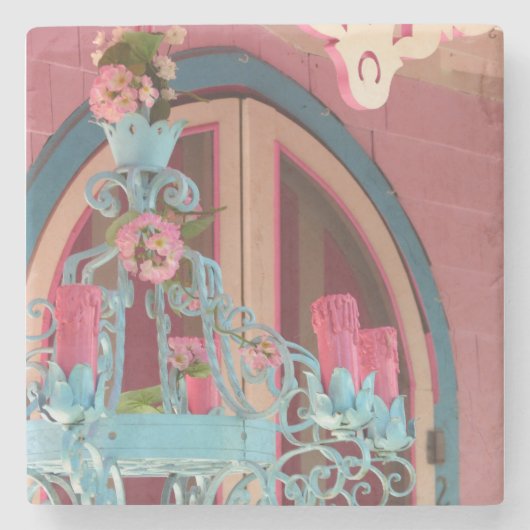 カンデラブラとピンク – マーサのブドウ畑 ストーンコースター (正面)