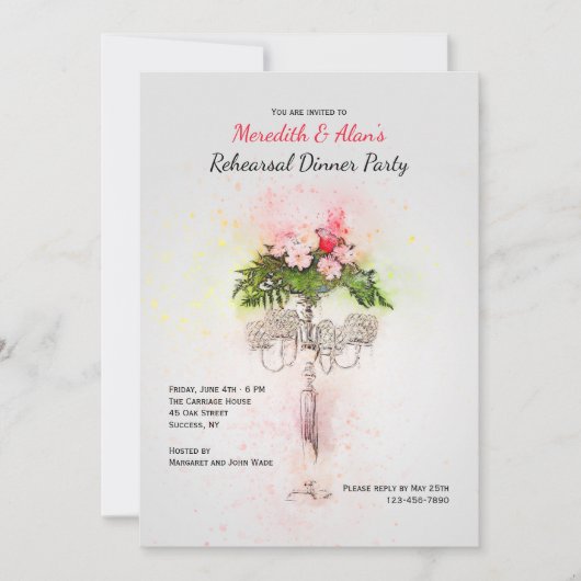 カンデラブラディナーパーティ招待状 招待状 (正面)