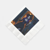 カンデラブラハロウィーンの美しい魔女 縁ありランチョンナプキン (角)