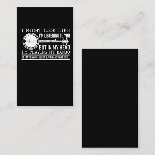 カントおもしろいリーミュージック愛好者へのバンジョープレーヤー贈り物 名刺 (正面/裏面)