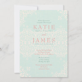 カントエレガントリーミント&ピー結婚チズ 招待状