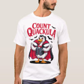 カントクワキュラ おもしろ ハロウィン ヴァンパイア ダック Tシャツ (正面)