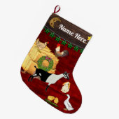  – カントパーソナライズされたリークリスマスアルペンヤギ ラージクリスマスストッキング (正面 (吊り時))