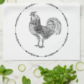 カントフランスのリーオンドル白黒 キッチンタオル (折り畳み)