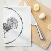 カントフランスのリーオンドル白黒 キッチンタオル (四つ折り)