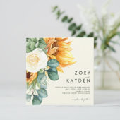 カントリはっきりしたンヒマワライトイエロースクエア結婚ズ 招待状 (スタンド正面)