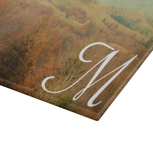 カントリイタリアンー側モノグラムガラス切断板 カッティングボード (角)