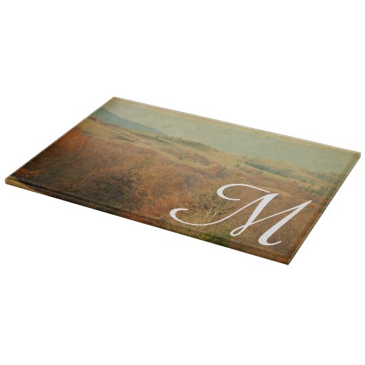 カントリイタリアンー側モノグラムガラス切断板 カッティングボード (角)