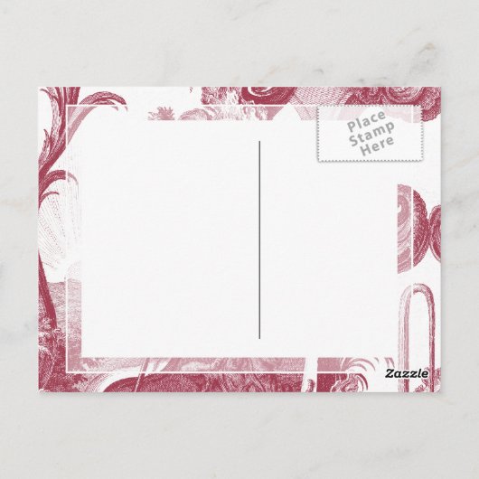 カントリエレガントーアンティークレッドトイレデジュイ ポストカード (裏面)