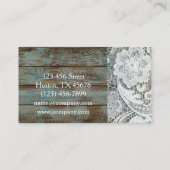 カントリエレガントー素朴ホワイトレースブルーバーンウッド 名刺 (裏面)