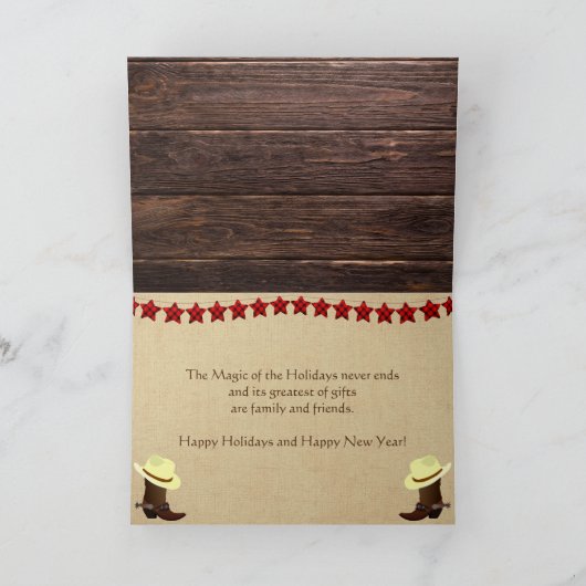 -カントリパーソナライズされたークリスマスアルペンヤギ カード (内部)