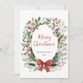 カントリファンキーーレトロボホクリスマスリースホリデイ シーズンカード (正面)