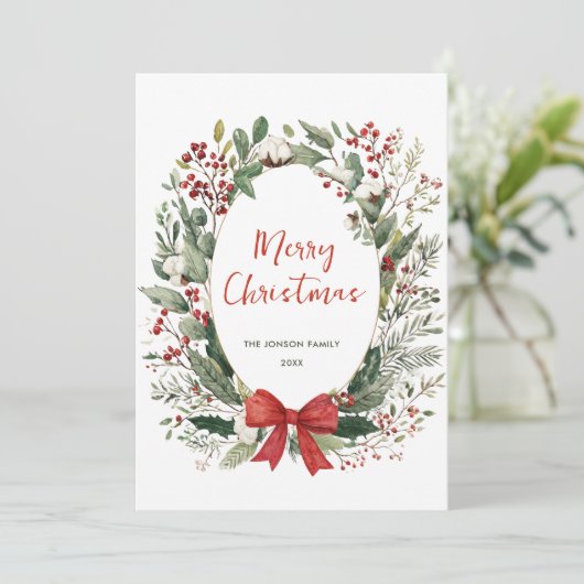 カントリファンキーーレトロボホクリスマスリースホリデイ シーズンカード (スタンド正面)