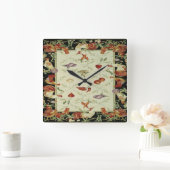 カントリフランスのーの野菜のプリント時計 スクエア壁時計 (ホーム)