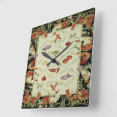 カントリフランスのーの野菜のプリント時計 スクエア壁時計 (傾斜)