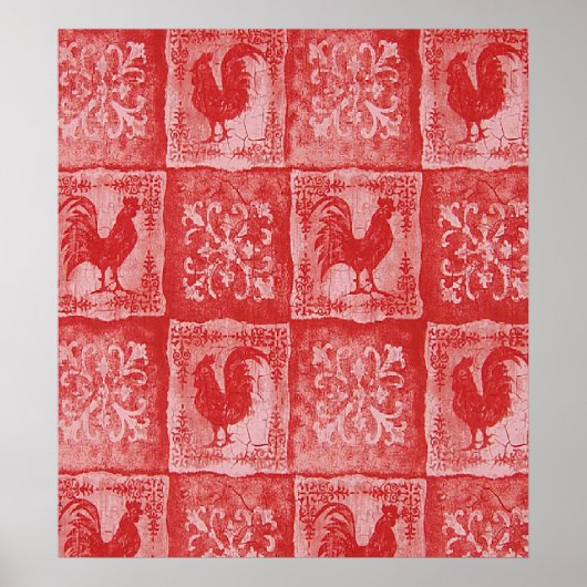 カントリフランスのーグランニーキッチンテーブルクロスプリント ポスター (正面)