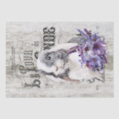 カントリフランスのーパープルフローラバニー 薄葉紙 (正面)