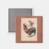 カントリフランスのービクトリアンロスター冷蔵庫用マグネット マグネット (正面/裏面)