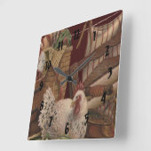 カントリフランスのーヘンランドリー日プリント時計 スクエア壁時計 (傾斜)