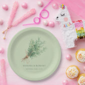 カントリフランスのーローズマ素朴リーボタニッ結婚クス ペーパープレート (パーティー)