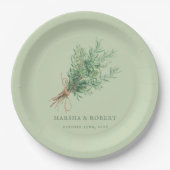 カントリフランスのーローズマ素朴リーボタニッ結婚クス ペーパープレート (正面)