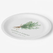 カントリフランスのーローズマ素朴リーボタニッ結婚クス ペーパープレート (アングル)