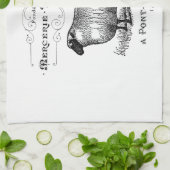 カントリフランスのーヴィンテージシープファームハウスタイポグラフィ キッチンタオル (折り畳み)