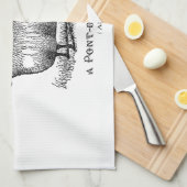 カントリフランスのーヴィンテージシープファームハウスタイポグラフィ キッチンタオル (四つ折り)