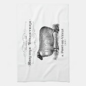 カントリフランスのーヴィンテージシープファームハウスタイポグラフィ キッチンタオル (縦)