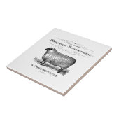 カントリフランスのーヴィンテージシープファームハウスタイポグラフィ タイル (側面)