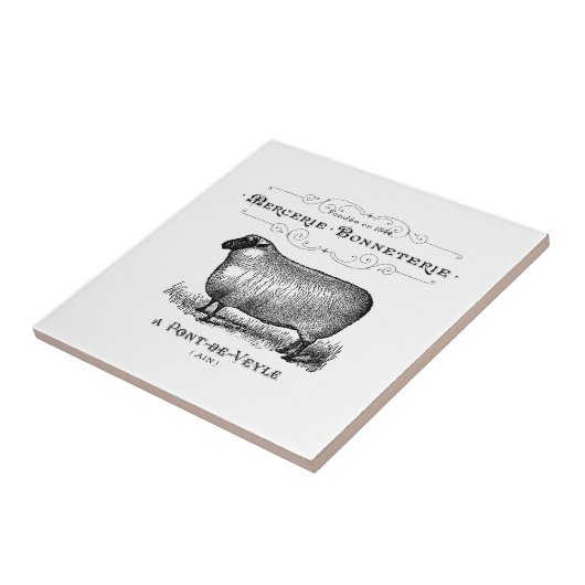 カントリフランスのーヴィンテージシープファームハウスタイポグラフィ タイル (側面)