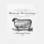 カントリフランスのーヴィンテージシープファームハウスタイポグラフィ フリースブランケット (正面)