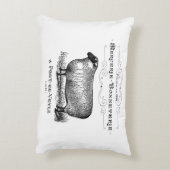 カントリフランスのーヴィンテージ羊タイポグラフィファームハウス アクセントクッション (裏面(縦))