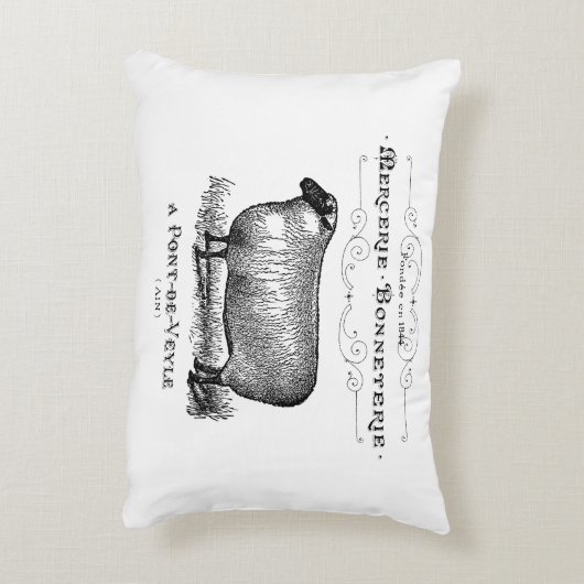 カントリフランスのーヴィンテージ羊タイポグラフィファームハウス アクセントクッション (裏面(縦))