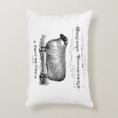 カントリフランスのーヴィンテージ羊タイポグラフィファームハウス アクセントクッション (正面(垂直))