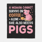 カントリーおもしろいピグ愛好家 フリースブランケット (正面)