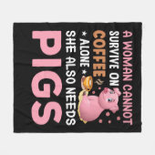 カントリーおもしろいピグ愛好家 フリースブランケット (正面(横))