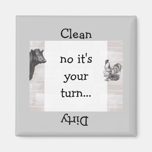 カントリーおもしろい牛のロスター食洗機磁石 マグネット (正面)