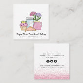 カントリーお洒落カップケーキベーカリー名刺 スクエア名刺 (正面/裏面)