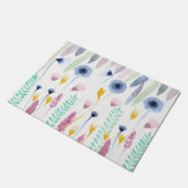 カントリーかわいいワイルドフラワーウォータカラーアート ドアマット (アングル)