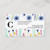 カントリーかわいいワイルドフラワーウォータカラーアート 名刺 (裏面)