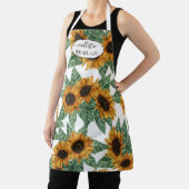 カントリーかわいい黄色のひまわり水彩パターン エプロン (インサイチュ)