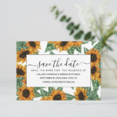 カントリーかわいい黄色のひまわり水彩パターン セーブザデート (スタンド正面)