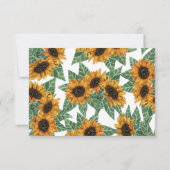 カントリーかわいい黄色のひまわり水彩パターン セーブザデート (裏面)