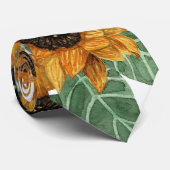 カントリーかわいい黄色のひまわり水彩パターン ネクタイ (ロール)