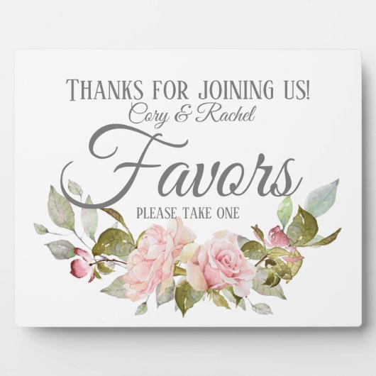 カントリーかわいらしピンクローゼブーケが好き フォトプラーク (正面)