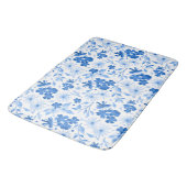 カントリーかわいらしブルーフローラ植物学 バスマット (アングル)