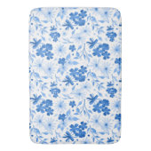 カントリーかわいらしブルーフローラ植物学 バスマット (正面縦)