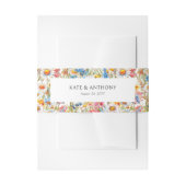 カントリーかわいらしワイルドフラワー結婚フローラ 招待状ベリーバンド (正面例)