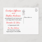 カントリーたった今結婚しました結婚ズのメイソンジャーブラックレッド 案内ポストカード (裏面)